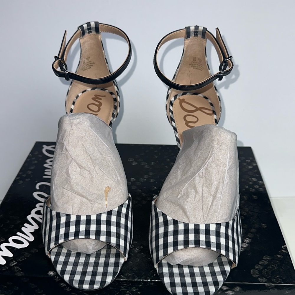 Sam Edelman Porchia Gingham Check Plaid Heels